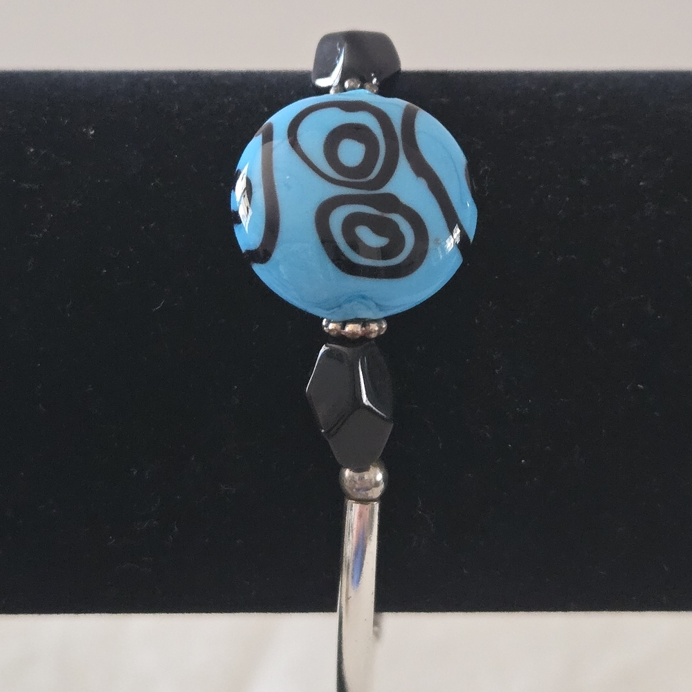 Murano Blue and Black Glass Bracelet